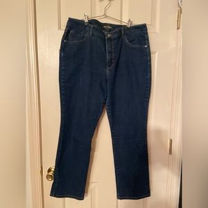 Lee Jeans, Relaxed fit, high rise, straight leg “instantly slims” size 14 petite